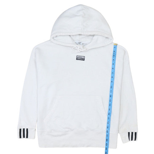 Adidas Womens White Hoodie Size 8 Pullover Cotton Blend Sweatshirt