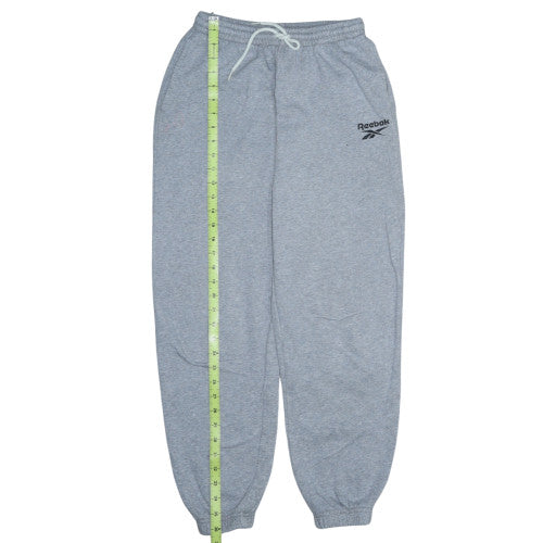 Reebok Womens Grey S Fleece Sweatpants Elastic Waist Joggers