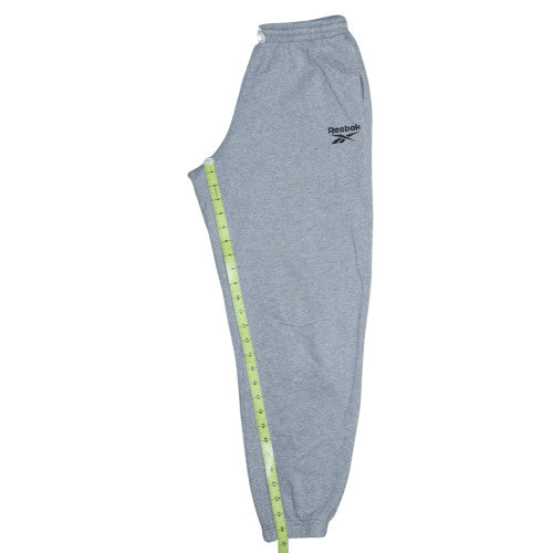 Reebok Womens Grey S Fleece Sweatpants Elastic Waist Joggers