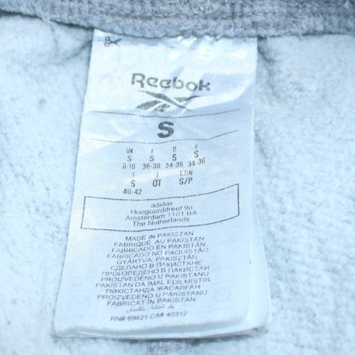 Reebok Womens Grey S Fleece Sweatpants Elastic Waist Joggers