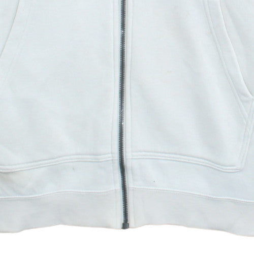 Nike Men's White Full Zip Fleece Hoodie M Regular Winter Sportswear