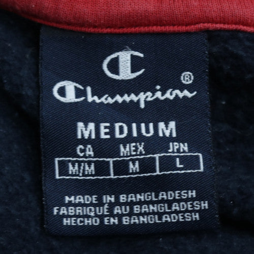 Champion Men's Blue Pullover Hoodie Medium Fleece Logo Sweatshirt