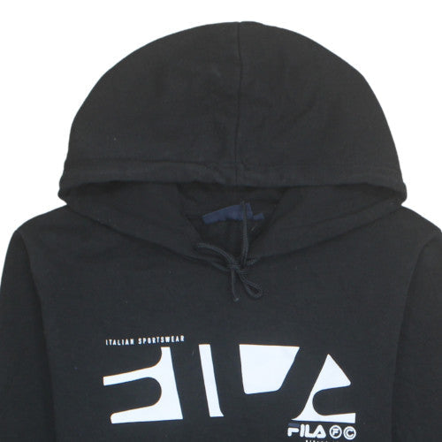 Fila Men's Black Pullover Hoodie Small Graphic Sportswear