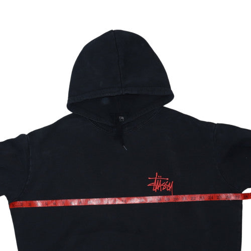 Stussy Mens Black XL Pullover Hoodie with Dragon Graphic Print