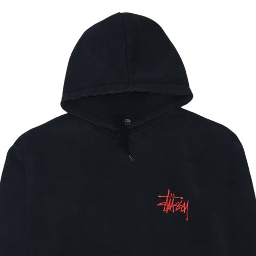 Stussy Mens Black XL Pullover Hoodie with Dragon Graphic Print
