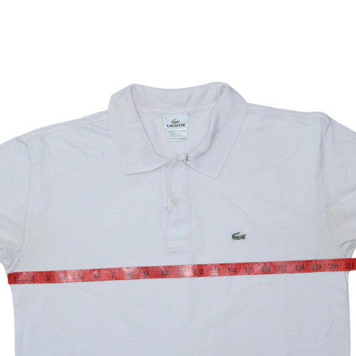 Lacoste Men’s White Cotton Polo Shirt Size M Short Sleeve Classic Fit
