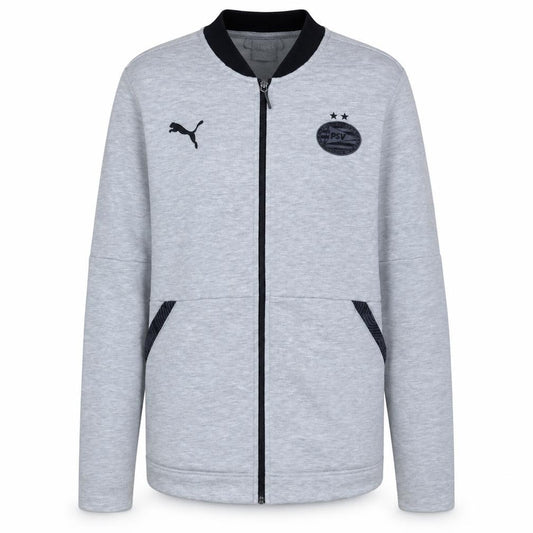 Puma PSV Men's Grey Full Zip Sweatshirt Size L Football Top