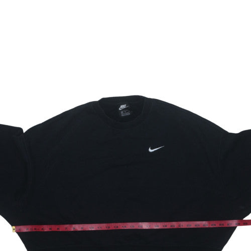 Nike Women Black Crew Neck Pullover Sweatshirt M Cotton Blend