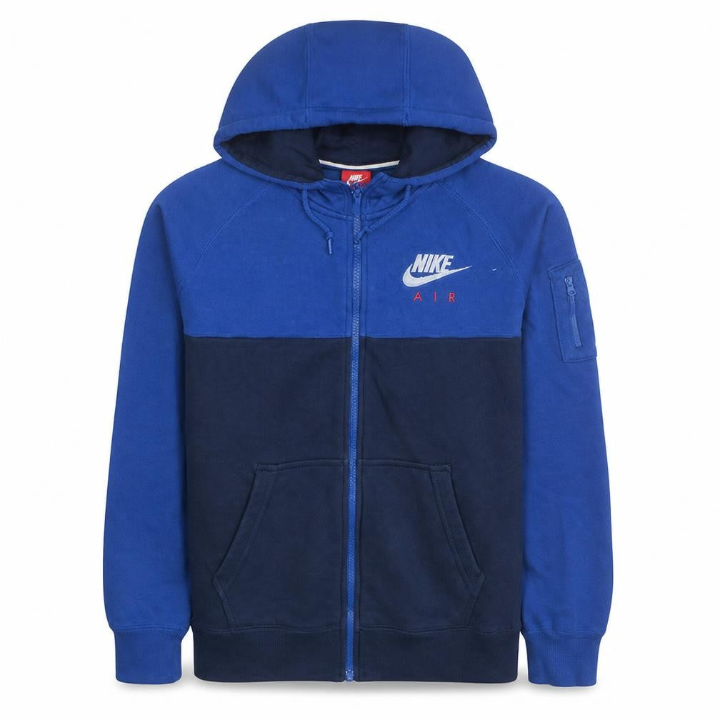 Nike Men's Blue XL Full Zip Hoodie with Logo Detail