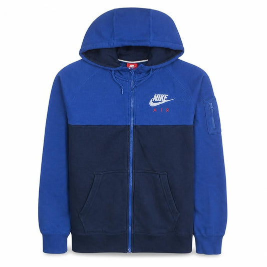 Nike Men's Blue XL Full Zip Hoodie with Logo Detail