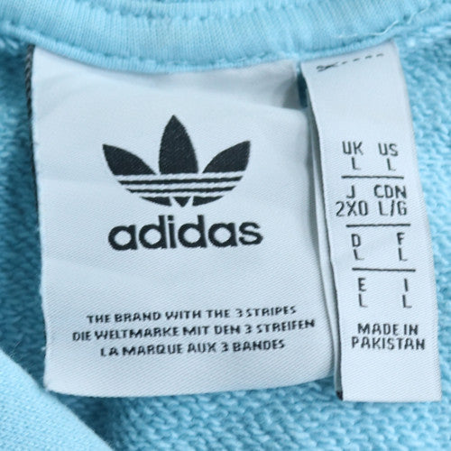 Adidas Men's Blue Pullover Hoodie L Long Sleeve Fleece Sweatshirt