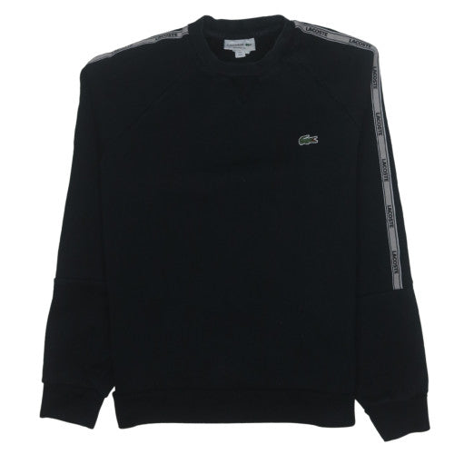 Lacoste Men's Black Relaxed Fit Crew Neck Logo Sweatshirt Size M