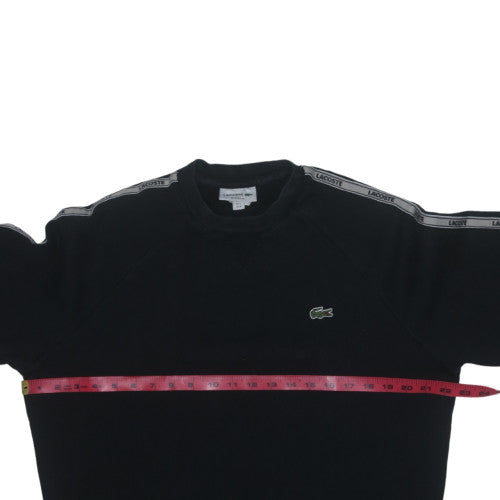 Lacoste Men's Black Relaxed Fit Crew Neck Logo Sweatshirt Size M