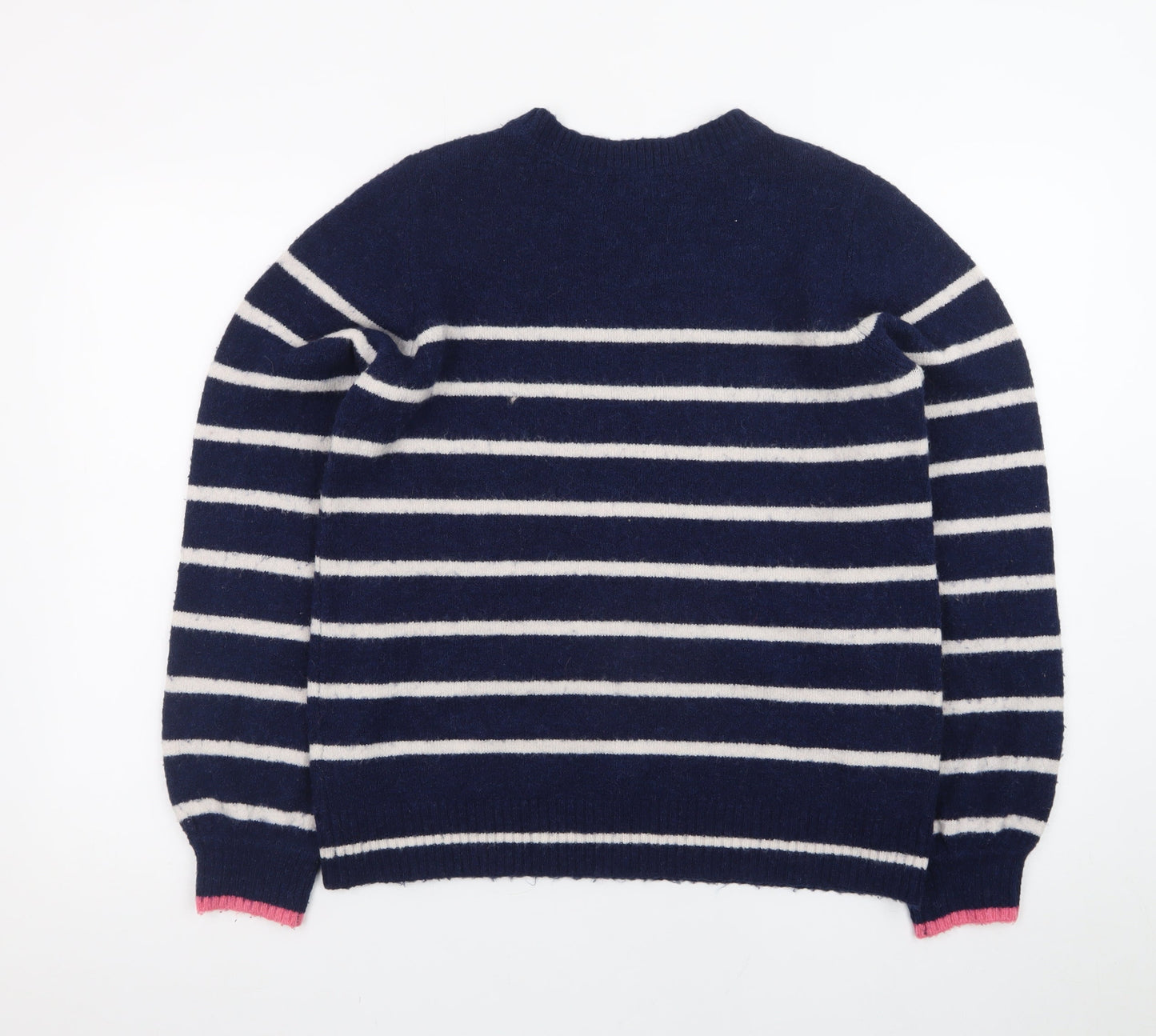 Khost Womens Blue Striped Star Embroidered Pullover Jumper Size 12
