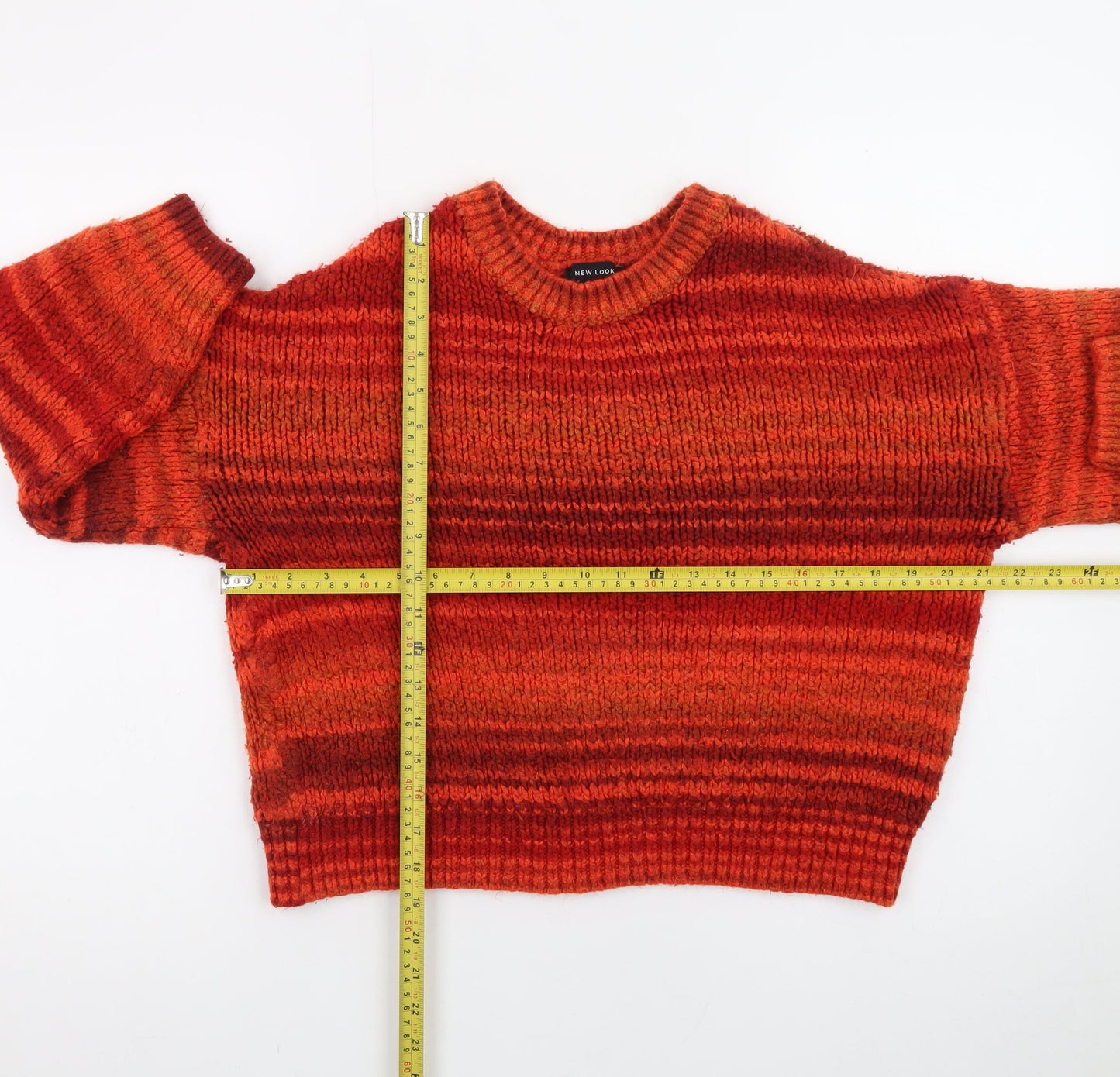 New Look Women’s Red Chunky-Knit Pullover Jumper Size L