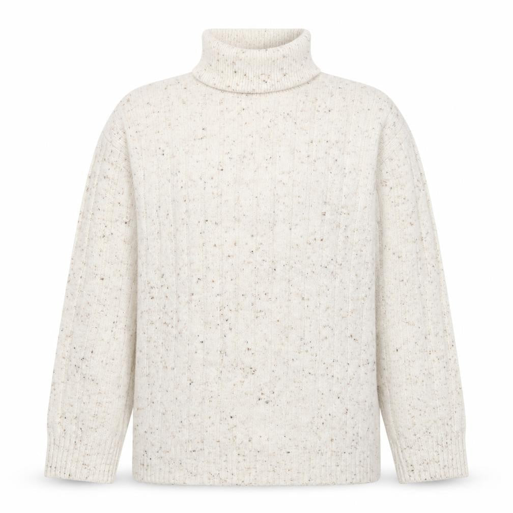 MNG Women’s Ivory Wool Roll Neck Jumper Size S Long Sleeve