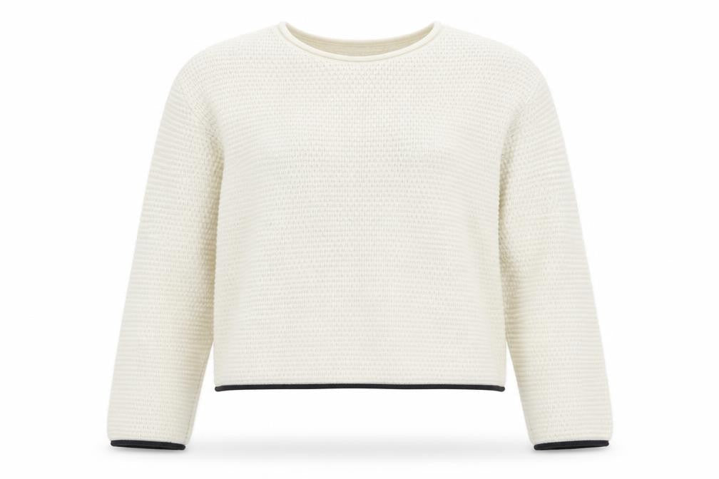 Marks & Spencer Women Ivory Waffle Knit Cotton Jumper L