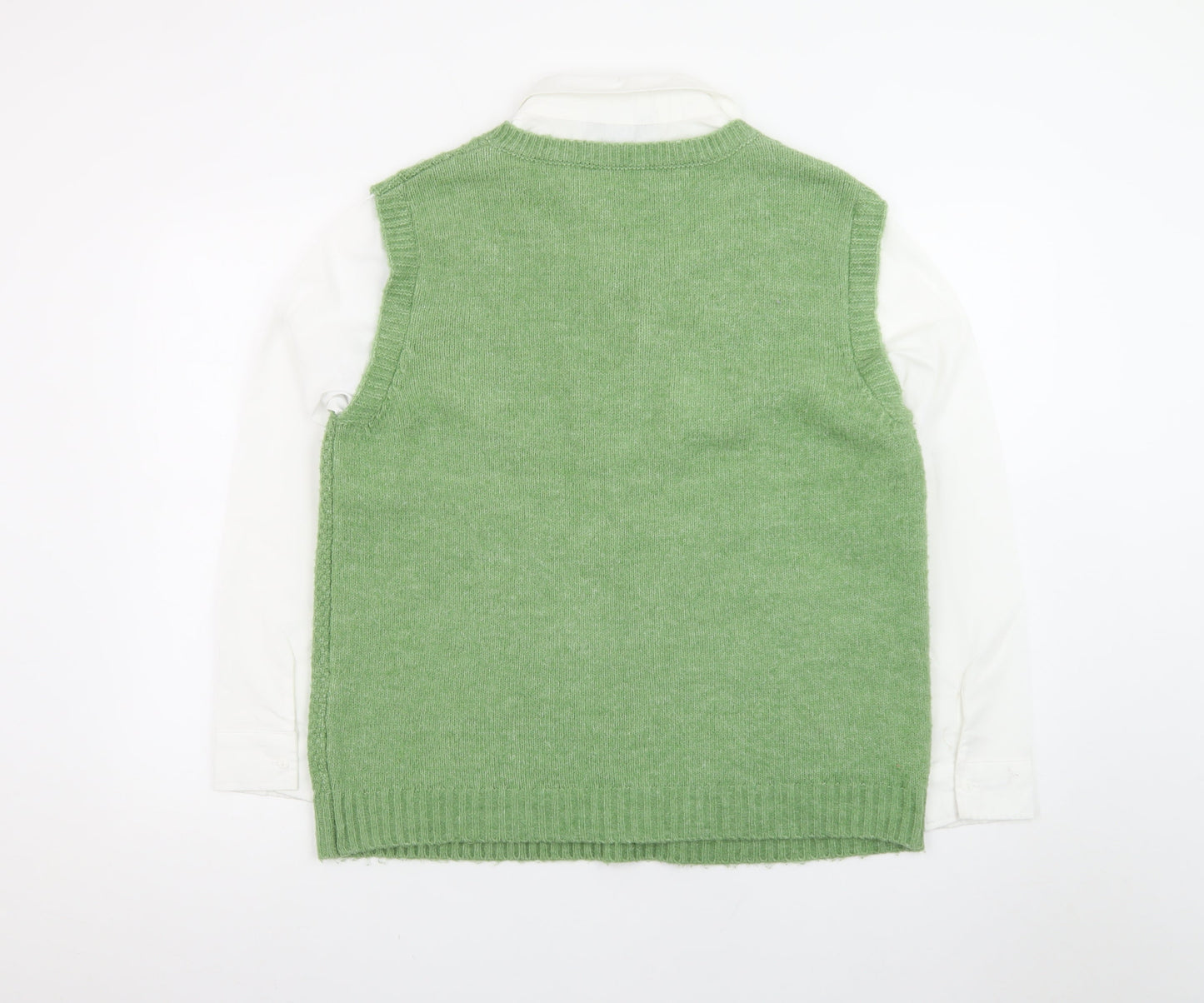 Max Women’s Green Cable-Knit Sleeveless V-Neck Jumper Vest L 14/16