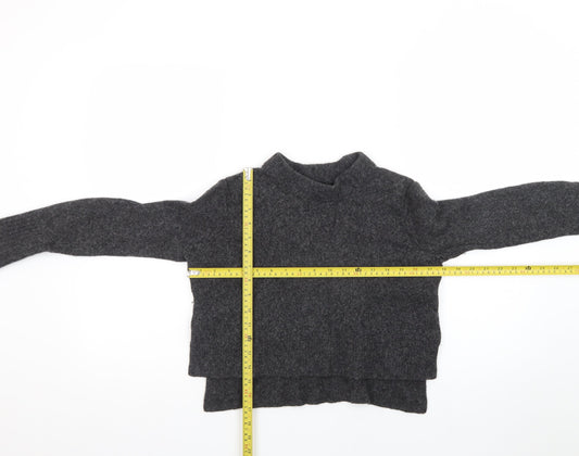 AllSaints Womens Grey Wool Blend High Neck Pullover Jumper XS