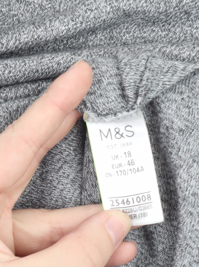 Marks and Spencer Women’s Grey Knot Front Jersey T-Shirt Size 18