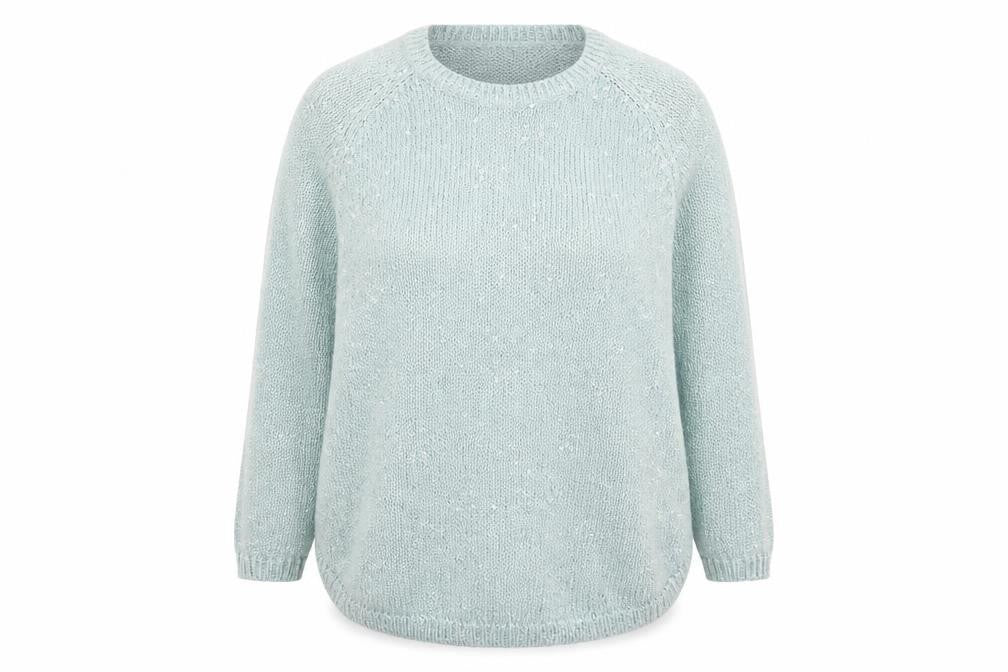 Marks and Spencer Women Blue Sequin Knit Pullover Jumper UK 18