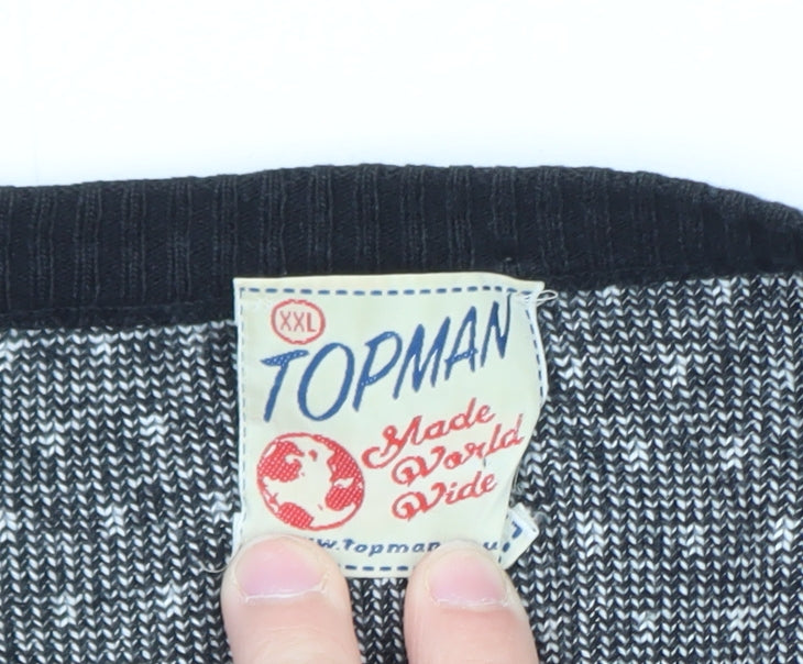 Additional view of Topman Men's Black 2XL Classic Knit Button Cardigan
