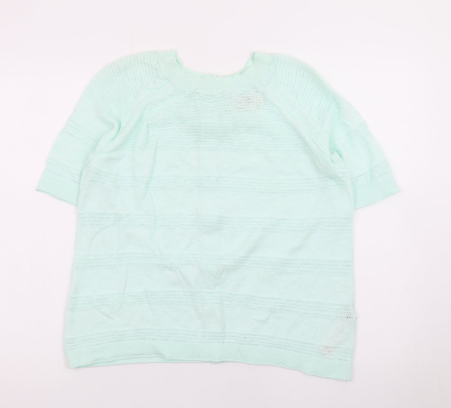 FatFace Womens Green Knit Button Cardigan UK 6 Short Sleeve Crew Neck
