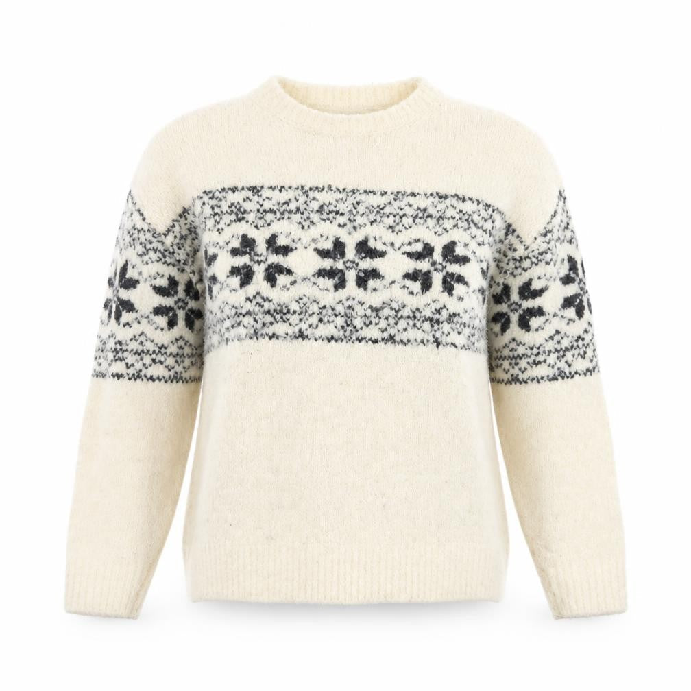 Marks and Spencer Womens Ivory Fair Isle Knit Jumper Size M