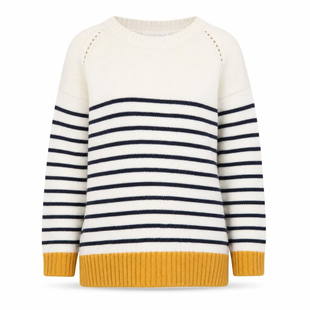 Next Womens Multicoloured L Striped Wool Blend Crew Neck Jumper