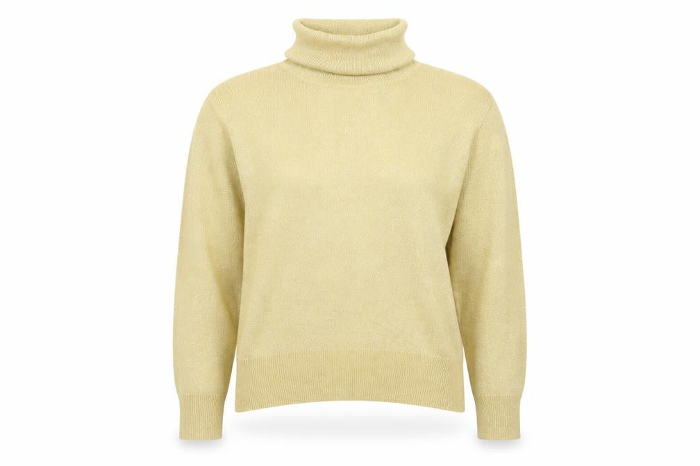 Dressbarn Women’s Gold Roll Neck Long Sleeve Knit Jumper Size L
