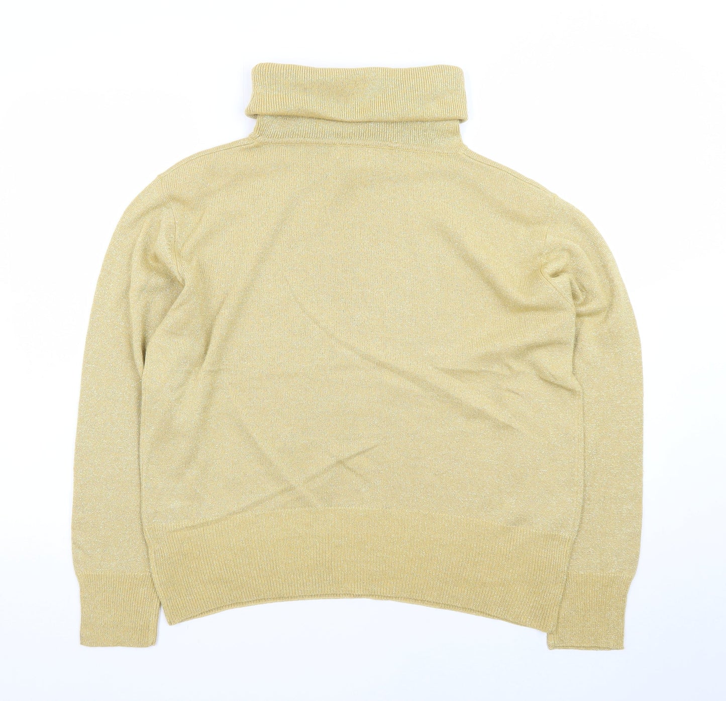 Dressbarn Women’s Gold Roll Neck Long Sleeve Knit Jumper Size L