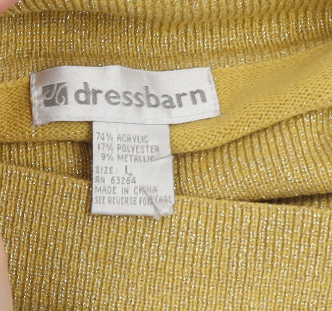 Dressbarn Women’s Gold Roll Neck Long Sleeve Knit Jumper Size L