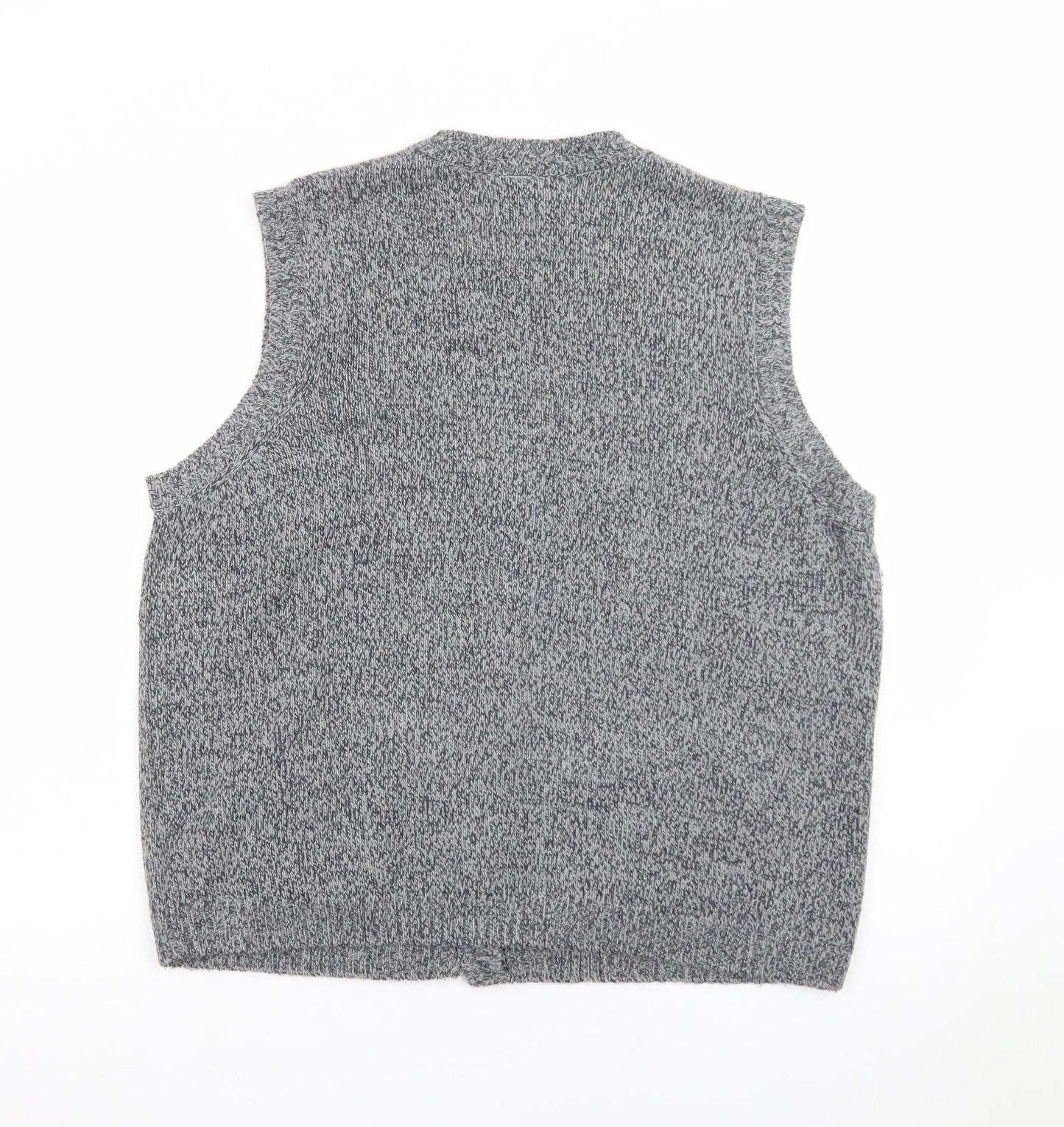 Honor Millburn Women's Grey Wool Blend Button Knit Vest L 18-20