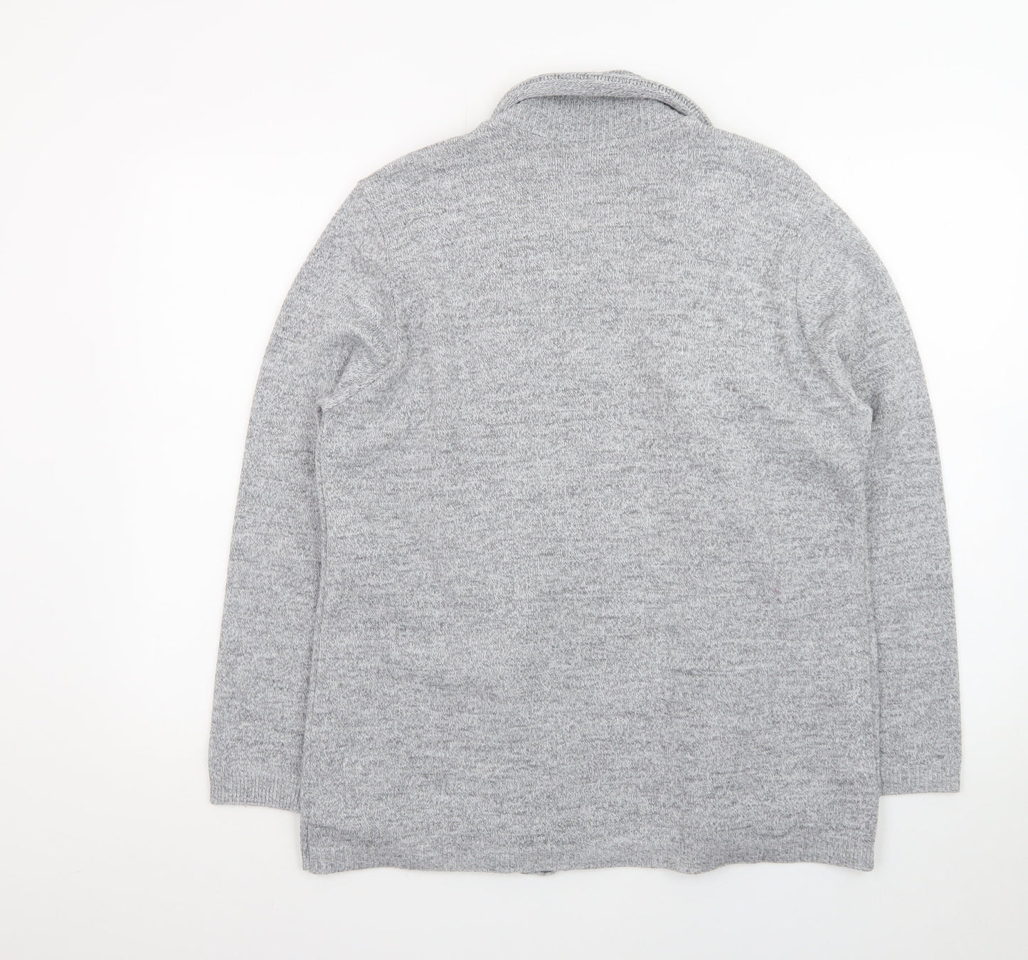 Envy Women Grey L Knit Long Sleeve Open Cardigan