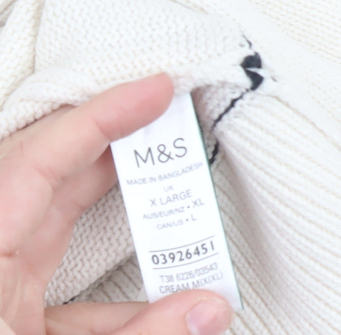 Marks and Spencer Women Ivory XL Crew Neck Pullover Jumper