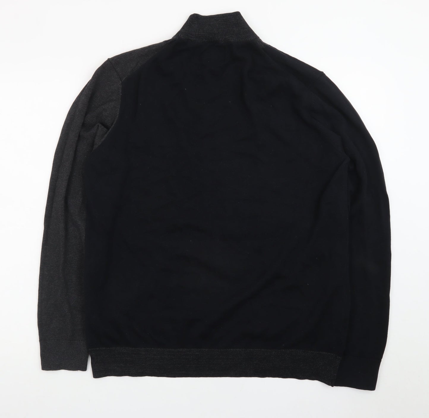 Burton Menswear London Women's Grey Black XL Roll Neck Colour Block Jumper