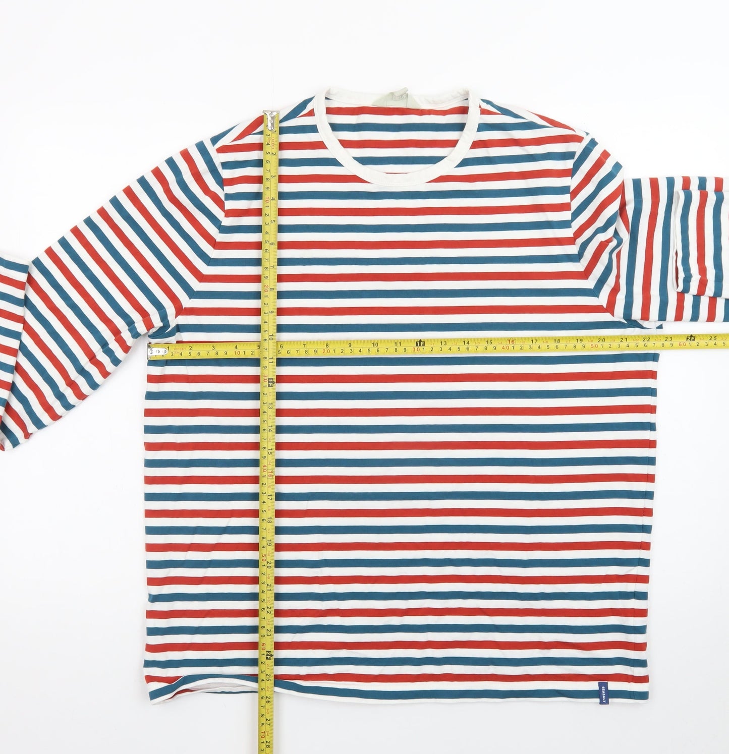 Seasalt Cornwall Men's Multicoloured Striped Long Sleeve T-Shirt L