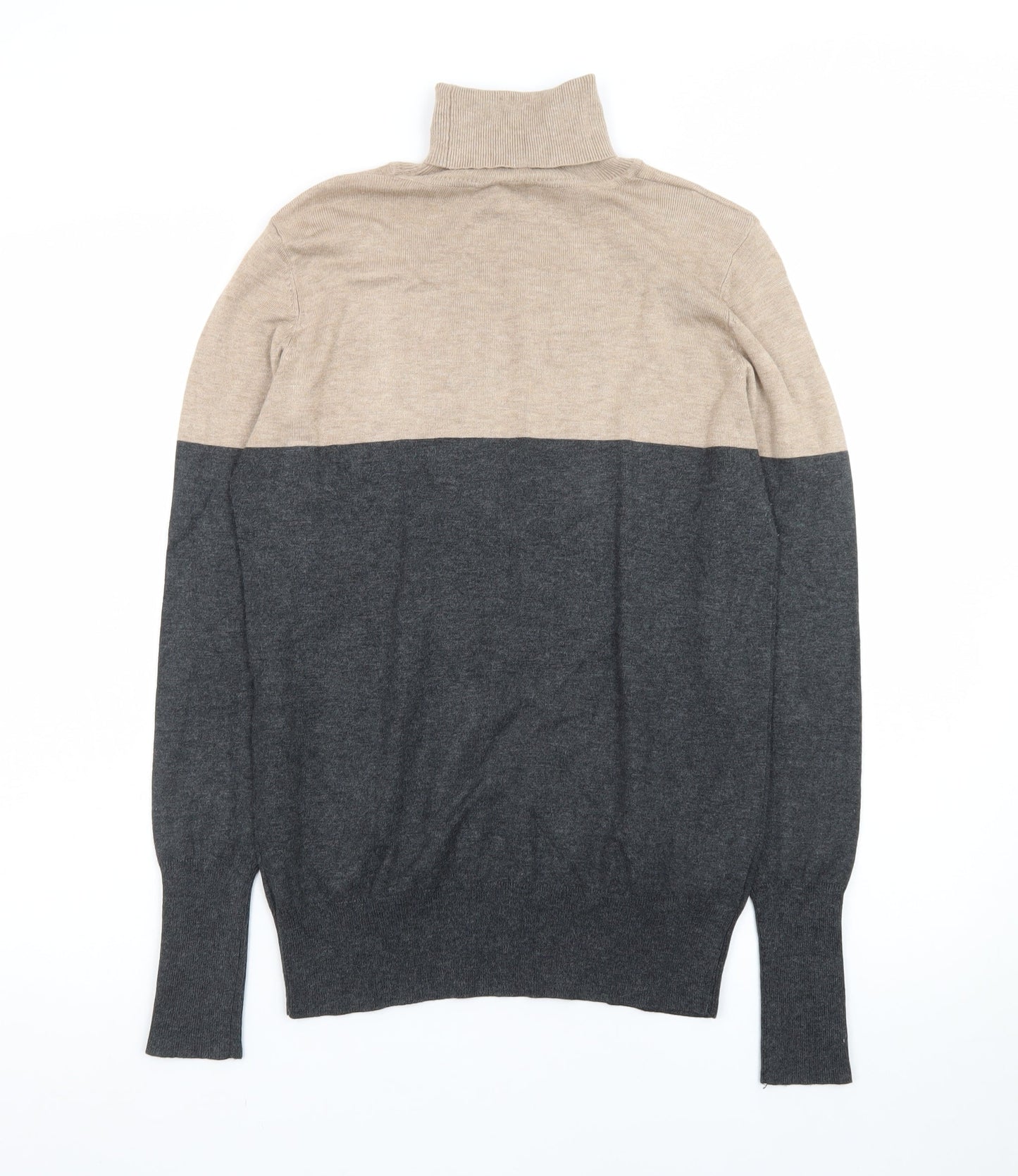 Papaya Womens Beige Grey Roll Neck Long Sleeve Jumper Size 14