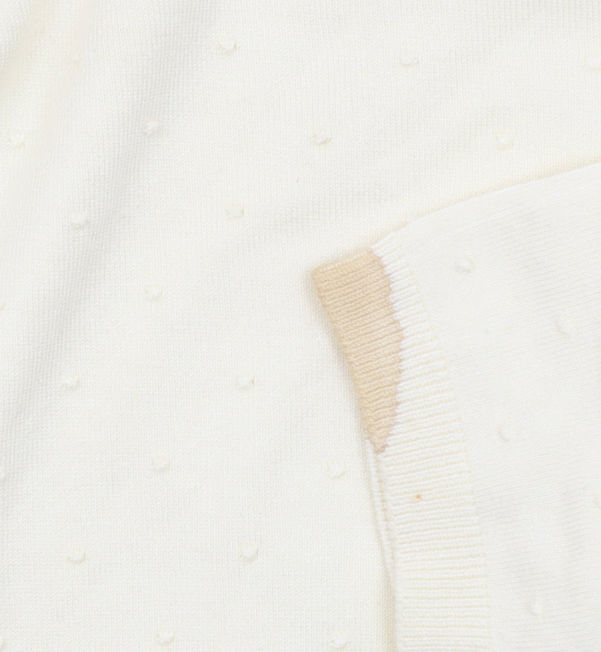 Mango Women Ivory Cotton Knit Long Sleeve Cardigan Size 10