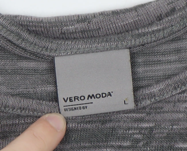 Vero Moda Women’s Grey Long Sleeve Jersey T-Shirt Size L