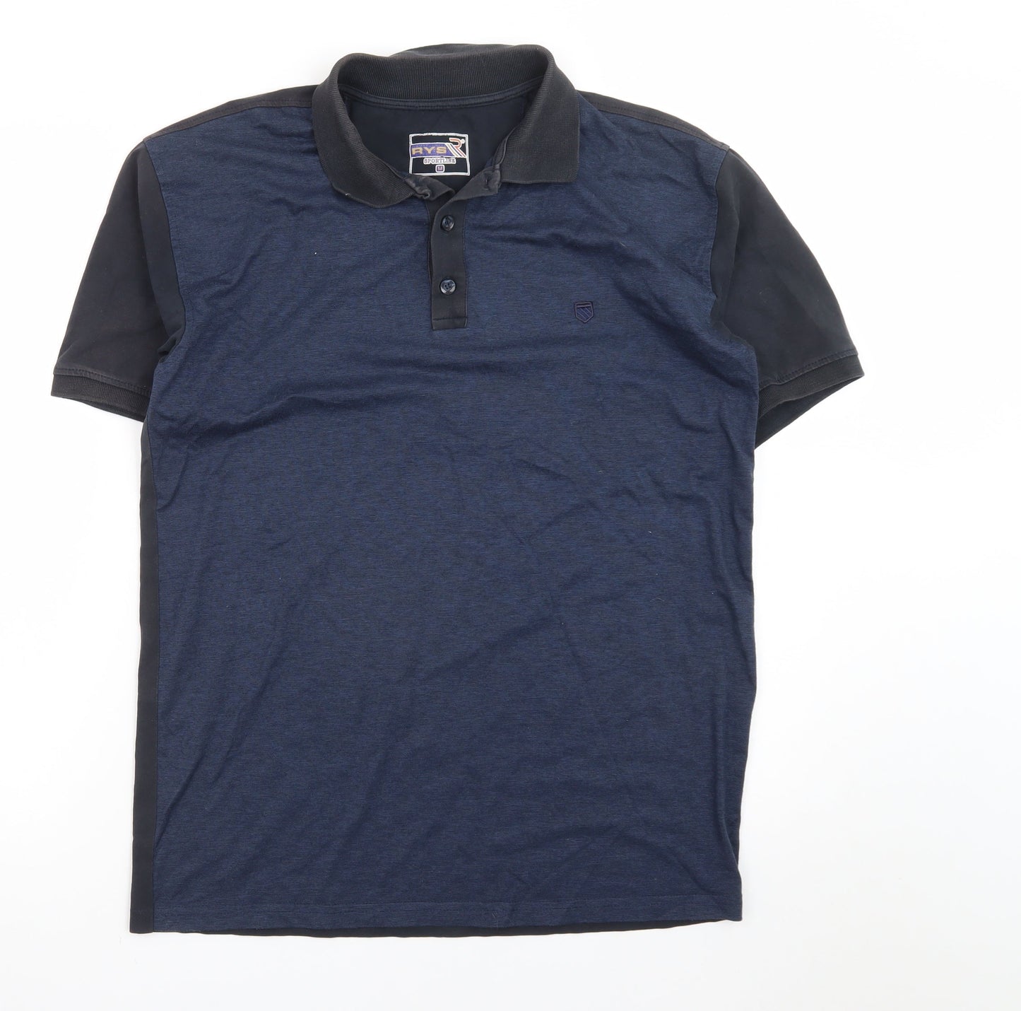 RYS Sportline Men's Blue Regular Fit Short Sleeve Polo Shirt M