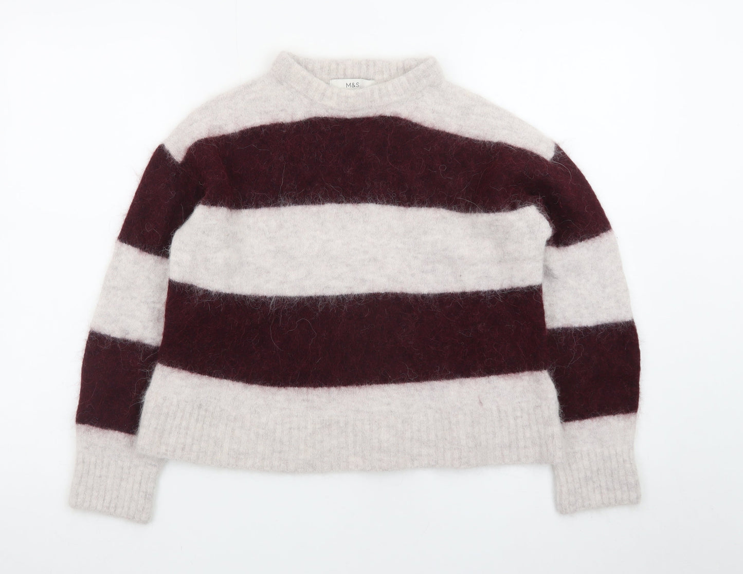 Marks and Spencer Women’s Multicoloured Small Striped Wool Mohair Pullover Jumper