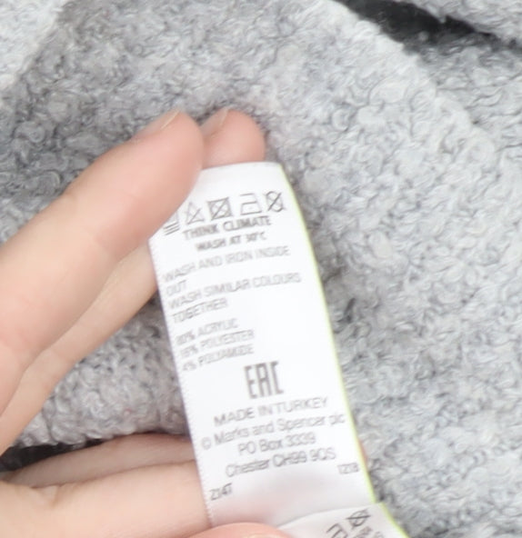 Marks and Spencer Women’s Grey Hooded Knit Jumper Size M