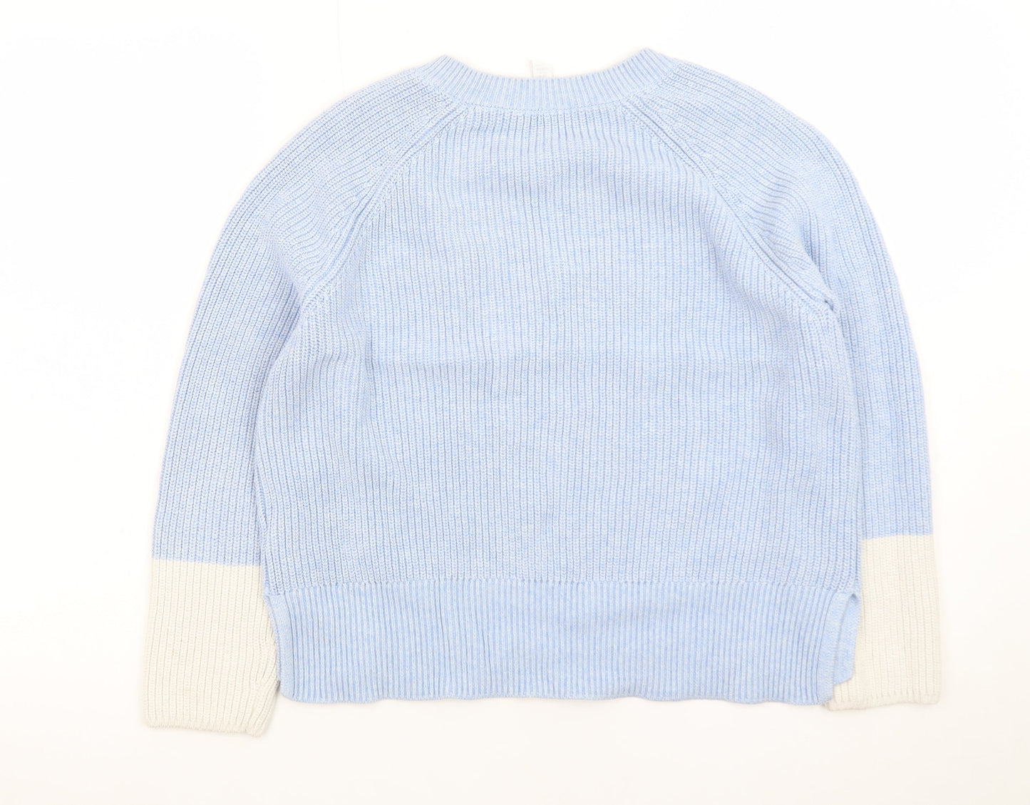 The White Company Women’s Blue Wool Cashmere V-Neck Jumper Size 10