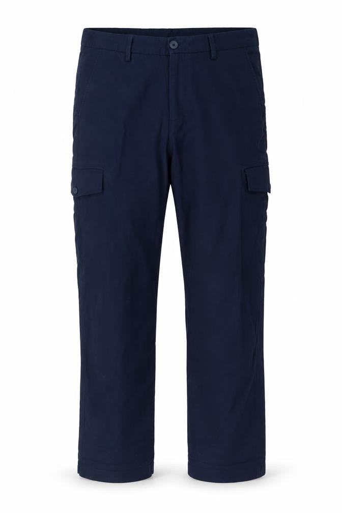 Zara Men Blue Cargo Trousers Size M 31in Regular Cotton Workwear