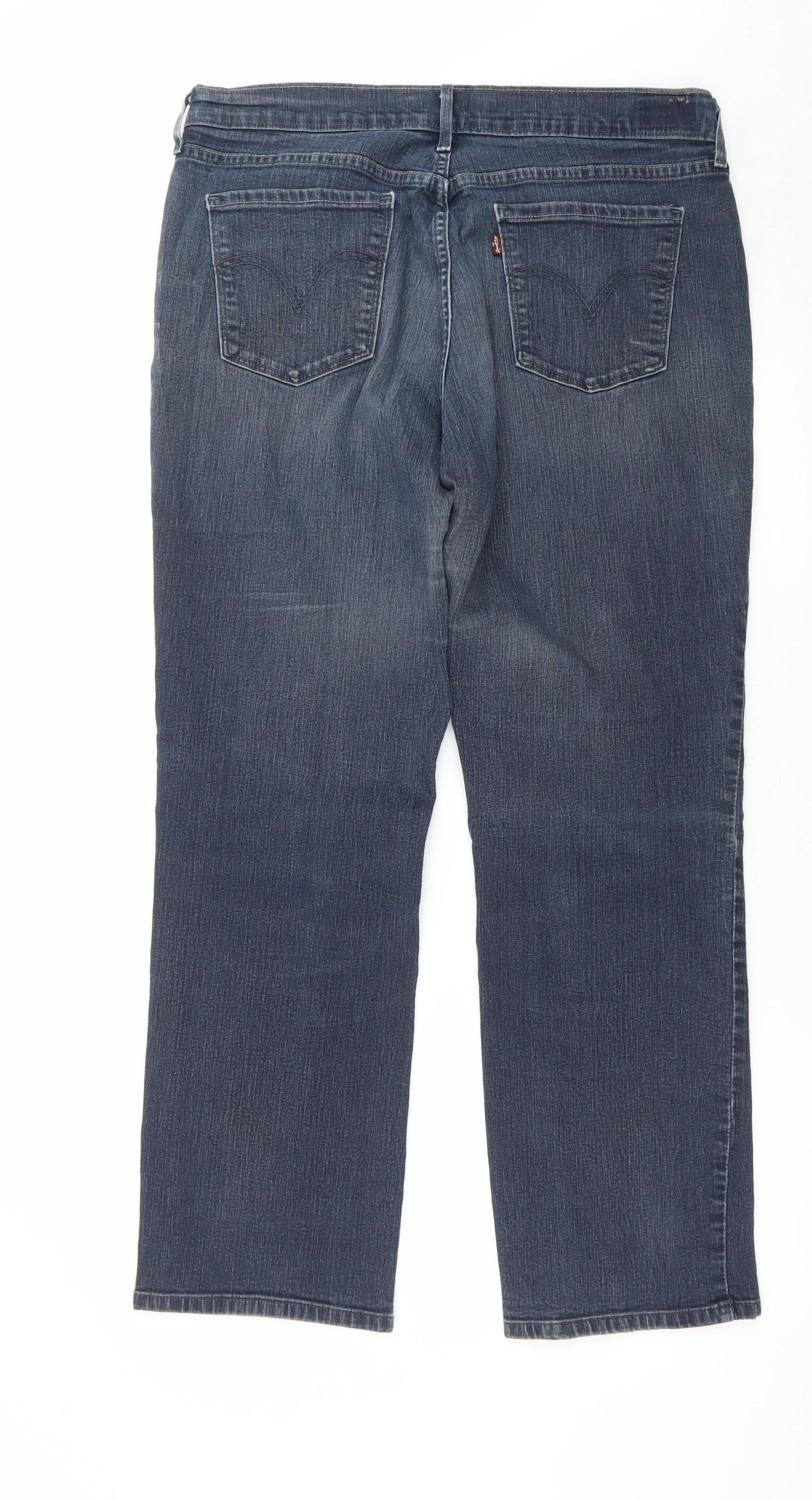 Levi's Women's Blue Straight Jeans Size 14 W32 L30 Stretch Denim