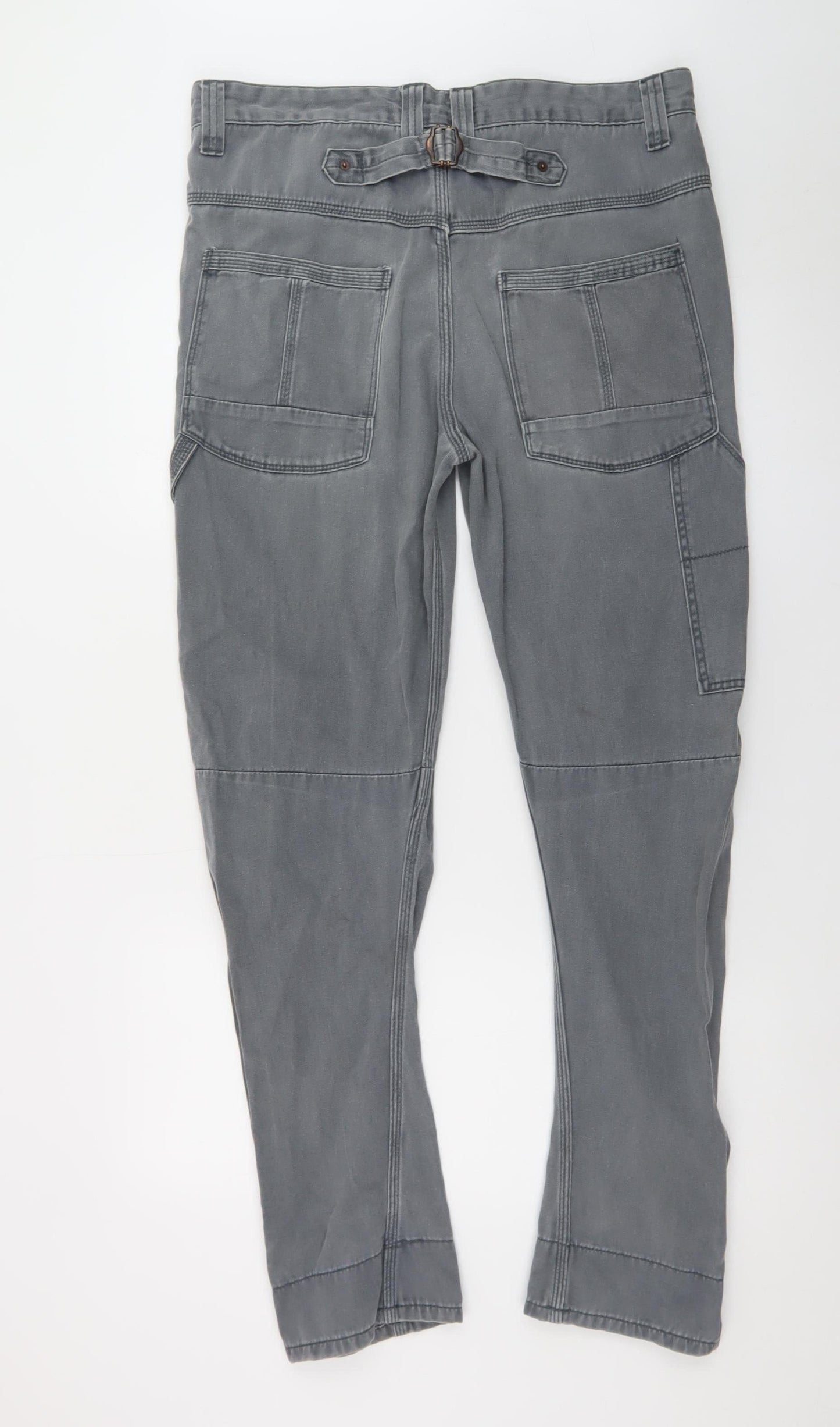 River Island Men’s Grey Straight Jeans 32W 32L Denim Cargo Style