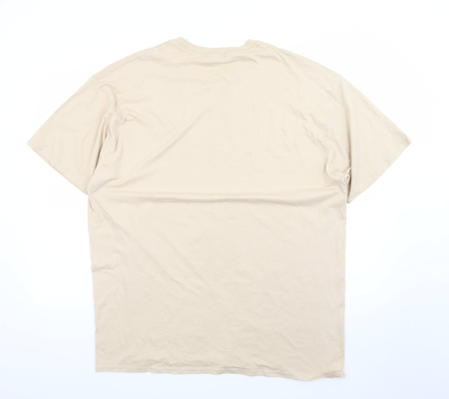 BoohooMAN Men's Beige Monaco Limited Edition Cotton T-Shirt M