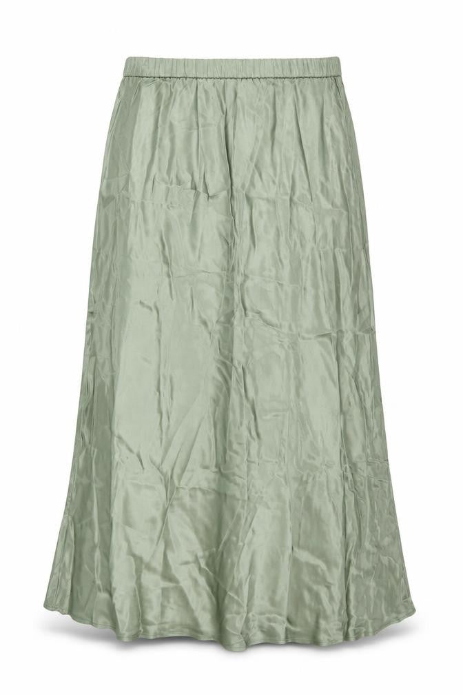 Sinead Keary Women’s Green Satin A-Line Midi Skirt XL