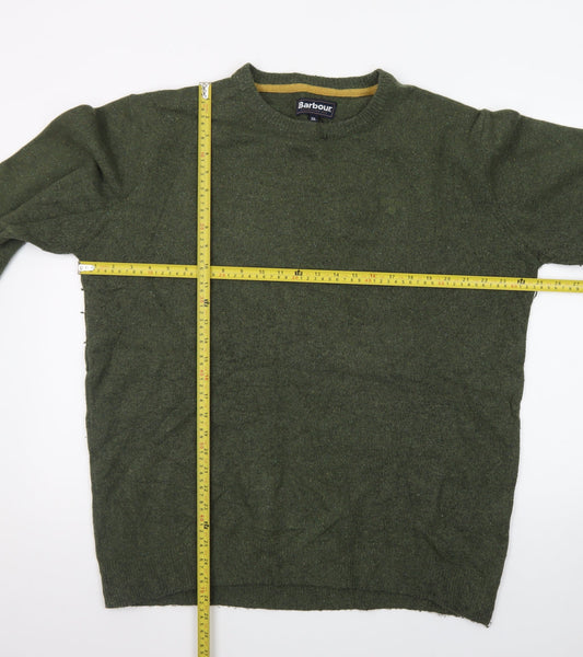 Barbour Men’s Green 2XL Wool Crew Neck Pullover Jumper